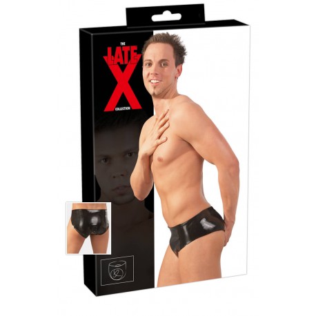 Latex Herren Slip schwarz