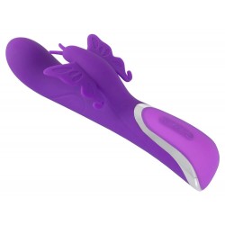 Rabbitvibrator, 23 cm mit Schmetterling-Klitorisreizer