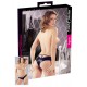 Panties aus Wetlook mit Poausschnitt und Strassaccessoire